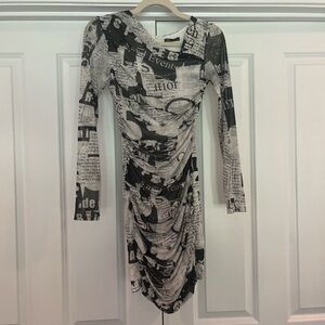 Zara newspaper mini dress